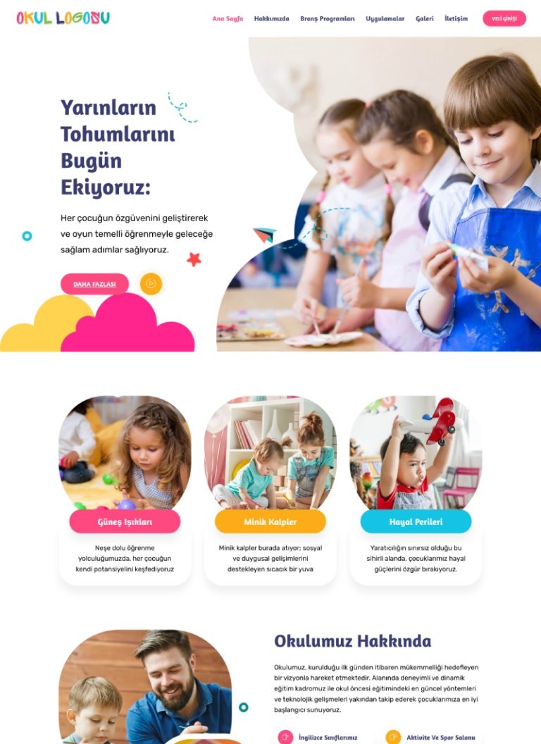 anaokulu web tasarım